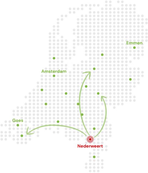 Map Nederland opstaplocaties ambulance rijbewijs